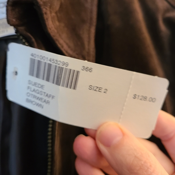 NWT Chico's Flagstaff Brown Leather Full-Zip Jacket in size 2/Large - Picture 8 of 8